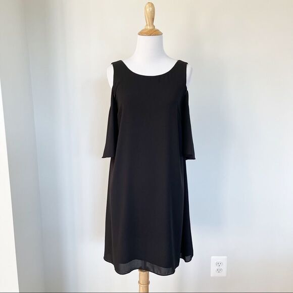 Black Chelsea28 Cold Shoulder Mini Dress - Picture 1 of 7